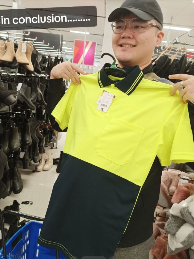 Buying another shirt from Kmart to add to his collection. Picture: TikTok/renaecjc