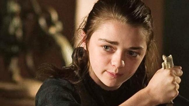 Maisie Williams as Arya Stark.