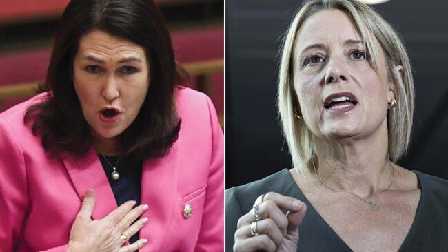 Senator Deb O'Neill, left, and opposition home affairs spokeswoman Kristina Keneally. Pictures: AAP/NCA Newswire