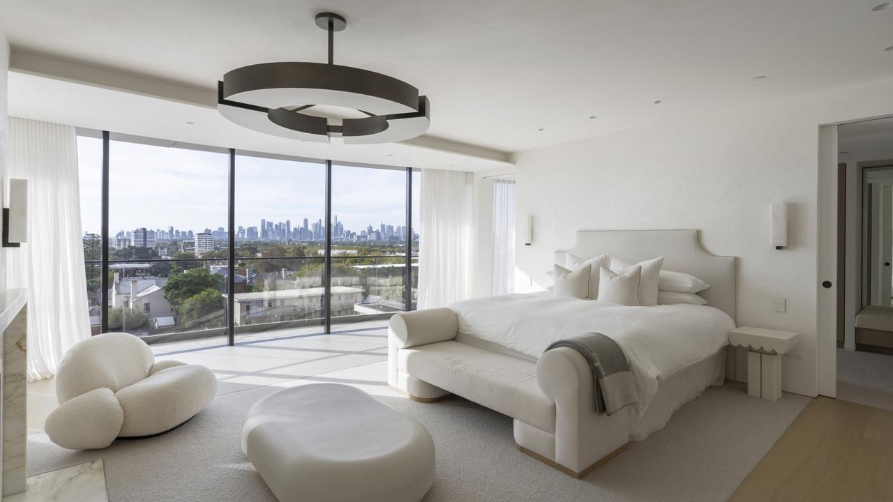 One of the home’s six bedrooms.