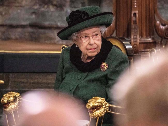 The monarch paid tribute to her husband who died last year aged 99. Picture: AFP