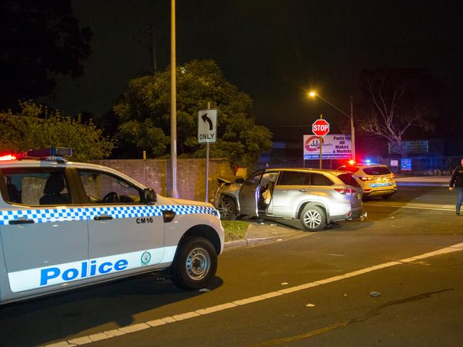 A stolen car crash following a police pursuit at Canley Vale.