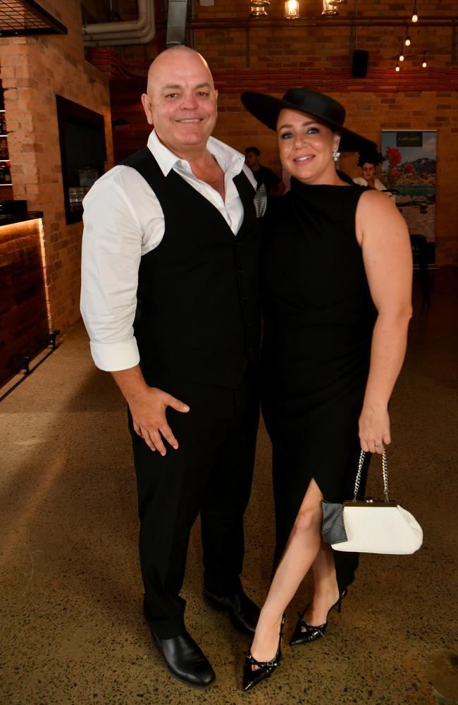 Derby Day celebrations at Flinders Lane. Don Byers and Kristy Campbell. Picture: Evan Morgan