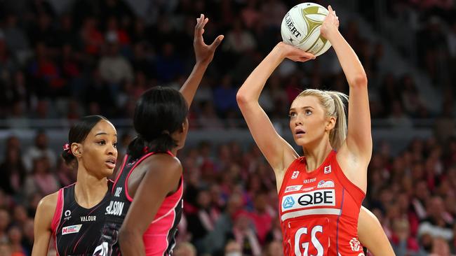 Many of the players, including Adelaide’s Jamaican defenders Shamera Sterling (left) and Latanya Wilson (centre) and the Swifts’ goaler Helen Housby (right), have already headed overseas to link with their national teams ahead of the World Cup. Photo: Getty Images