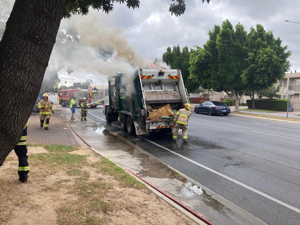 Waste collection contractor, Solo Resource Recovery, is seeing an increase in truck fires caused by lithium batteries. Picture: Supplied