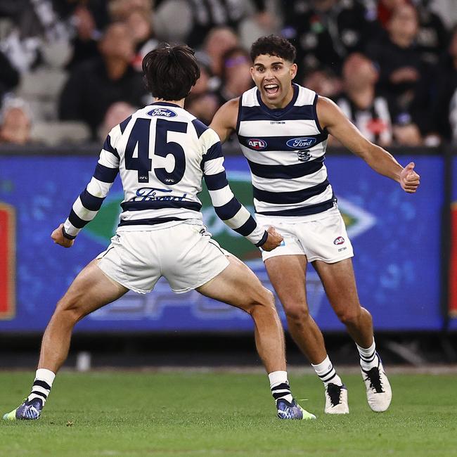 Tyson Stengle with fellow small forward Brad Close. Picture: Michael Klein