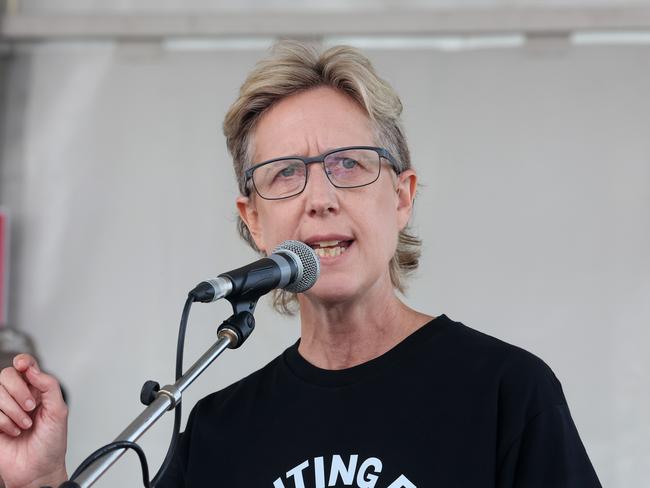 Sally McManus Secretary of the Australian Council of Trade Unions, Brisbane Labour Day March. Picture: Liam Kidston