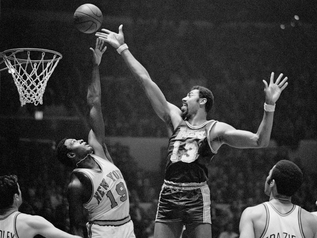 Wilt Chamberlain in action for the New York Knickerbockers in 1969. Picture: Getty Images