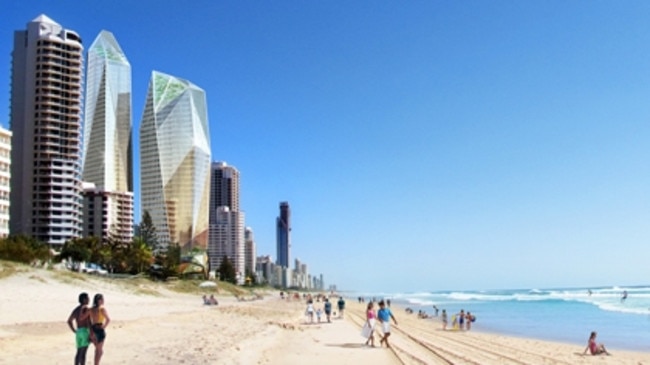 Artist’s impression of the $950 million Jewel developmnet in Surfers Paradise.