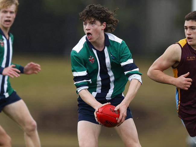 St Patrick’s College’s Archie Caldow represented Victoria Country earlier this year in under-16. He is also a talented athletics runner. Photo by Daniel Pockett/AFL Photos/via Getty Images