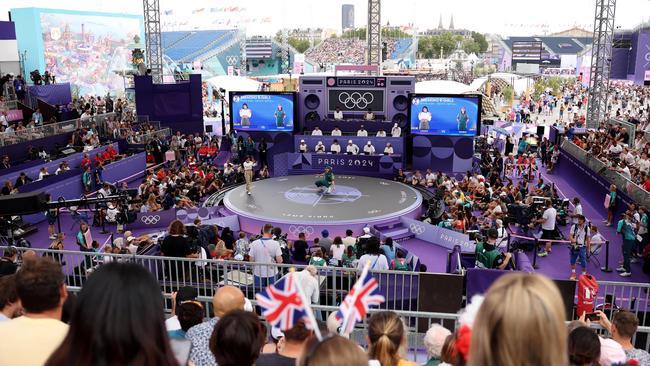 A general view as B-Girl Raygun of Team Australia competes. (Photo by Ezra Shaw/Getty Images)