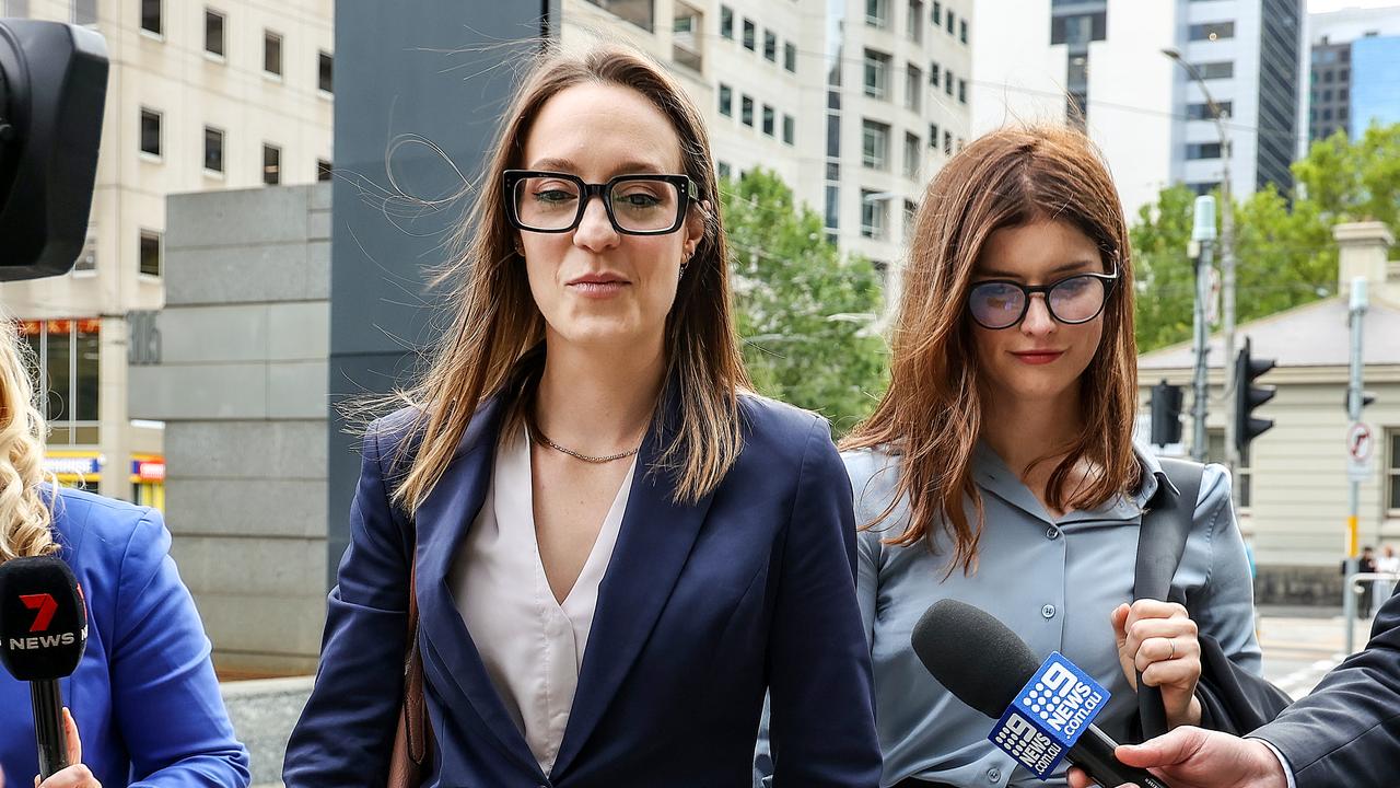 Sally Rugg (left) arriving in the Federal Court in March. Picture: NCA NewsWire / Ian Currie