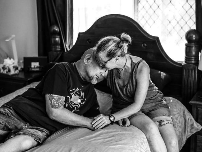 EMBARGO FOR TWAM, 26 APRIL 2025. FEE MAY APPLY.  Nigel Taimanu, on his last day with his partner Kath. Award winning Photographer Julian Kingma spent two years documenting the stories of people who accessed voluntary assisted dying, and their families. Photo: Julian Kingma