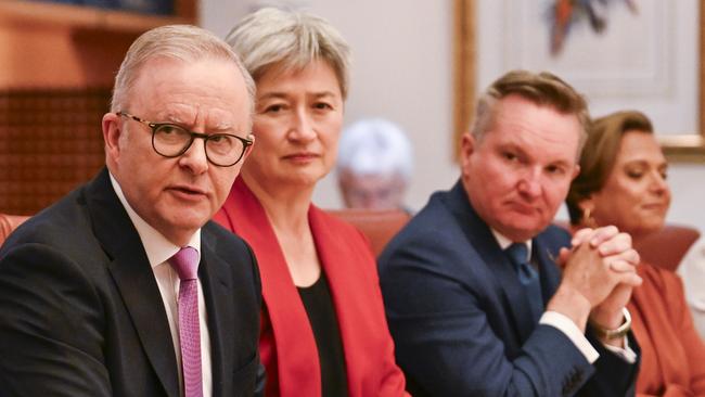 Prime Minister Anthony Albanese and his Cabinet will have less need for the Greens with a majority government. Picture: NewsWire / Martin Ollman