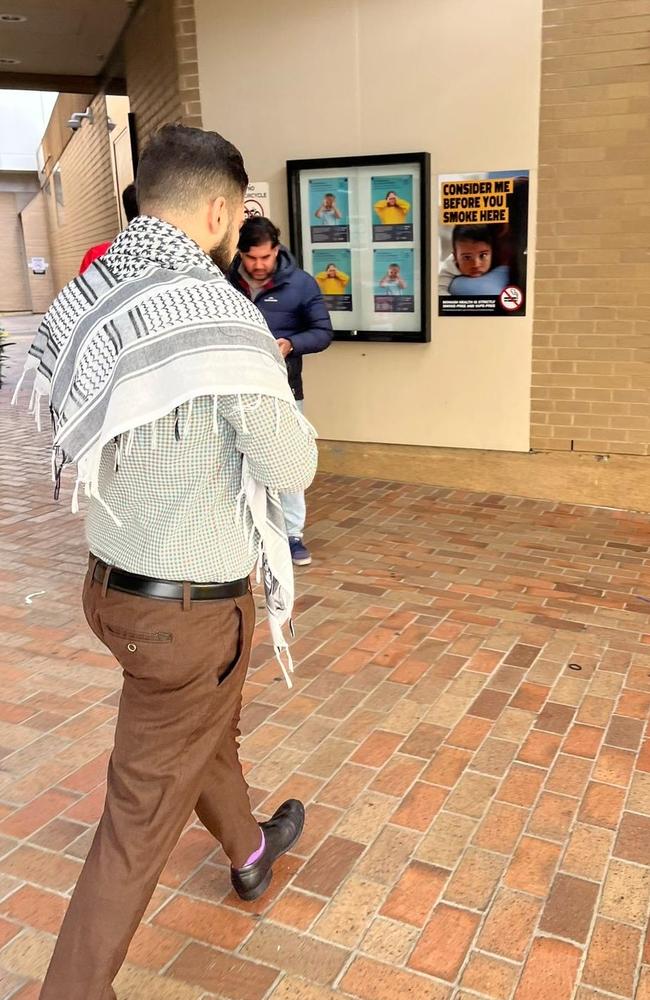 A hospital staff member wearing a keffiyeh. Picture: Supplied