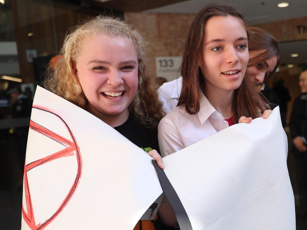 Protesters outside the Adani office at 133 Castlereagh street, Sydney. Picture: John Grainger