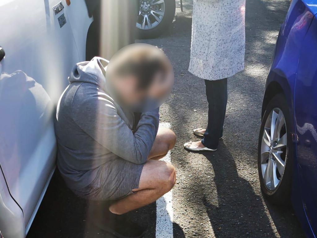 Junior soccer coach Grant Harden when he was arrested. Picture: AFP