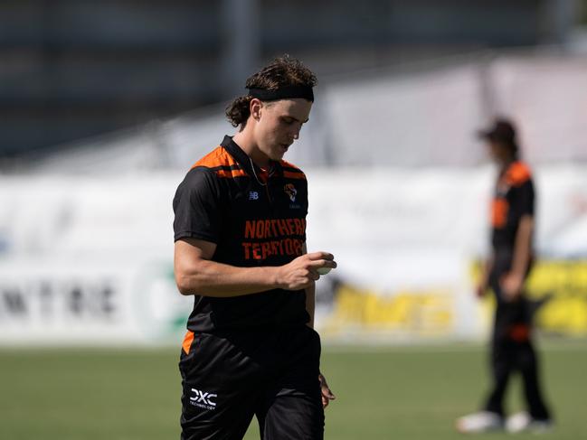 Devlin Webb took 2/12 in the four-wicket win. Picture: Brody Grogan/Cricket Australia.