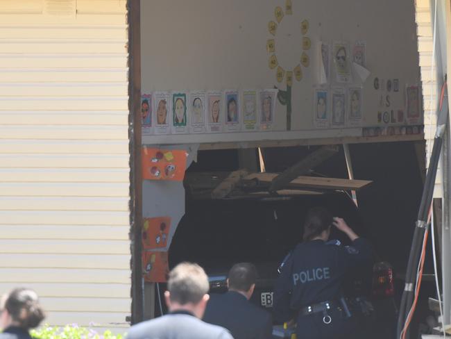 The car smashed straight through the classroom. Picture: AAP