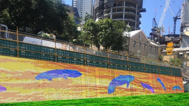 Samuel Tupou’s vast mural Lungfish Dreamz will star at Queen’s Wharf Brisbane