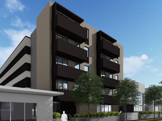 An artists impression of Mission Australia's planned social housing development on Duke St, Coffs Harbour. Construction of the 40 one-bedroom apartments in due to commence later this year.