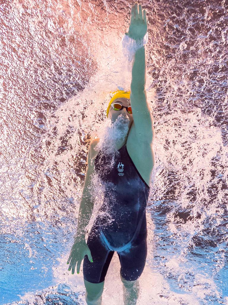 Australia's Bronte Campbell competes in a Women's 100m Freestyle heat during the swimming event at the Rio 2016 Olympic Games at the Olympic Aquatics Stadium in Rio de Janeiro on August 10, 2016. / AFP PHOTO / François-Xavier MARIT