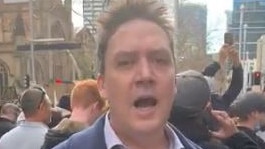 John Ruddick, Liberal Democratic candidate for Warringah, pictured at an anti-lockdown protest in Sydney. Picture: Twitter