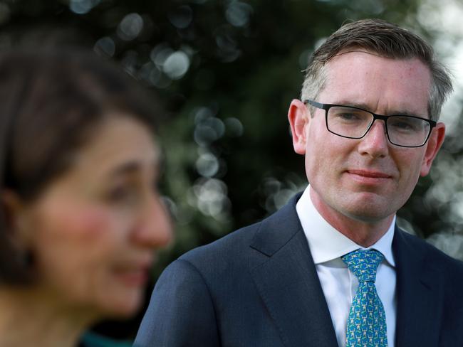 SYDNEY, AUSTRALIA - NewsWire Photos NOVEMBER 16, 2020: Treasurer Dominic Perrottet make a budget announcement  at a press conference in Rozelle. Picture: NCA NewsWire / Damian Shaw