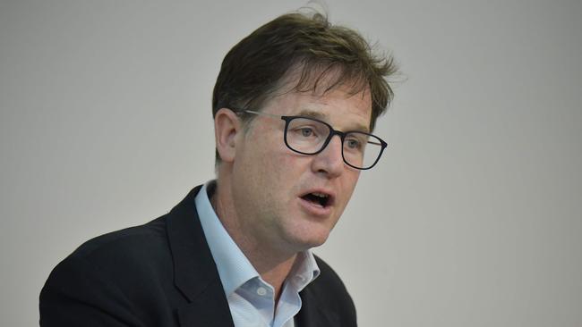 Facebook's vice president Nick Clegg. Picture: AFP