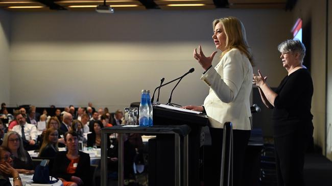 Queensland Premier Annastacia Palaszczuk addresses the Queensland Housing Summit. Picture: NCA NewsWire / Dan Peled