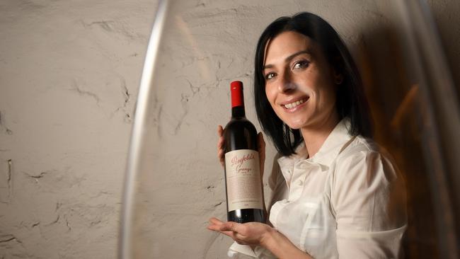 Penfolds Brand Ambassador Zoe Warrington with Penfolds Grange and Bin 389. Pic: Tricia Watkinson