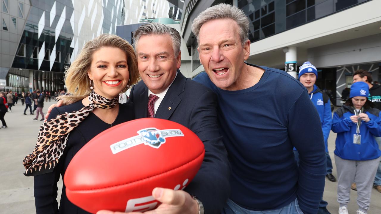 Rebecca Maddern and Eddie McGuire have paid tribute to Sam Newman. Picture: Alex Coppel