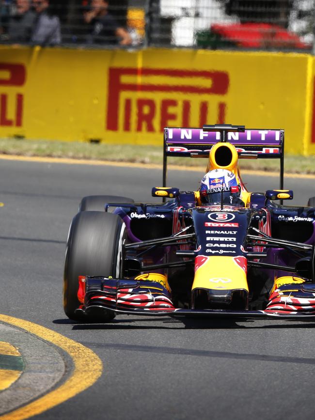 Red Bull driver Daniel Ricciardo during practice for the 2015 Australian Grand Prix. Picture: David Caird