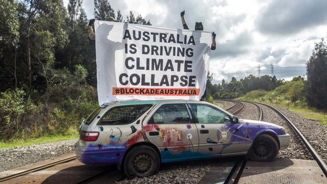 Blockade Australia were responsible for a series of protests disrupting coal freight in the Hunter in 2021.