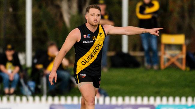 Michael Virgin in action for Glenelg. Picture: Morgan Sette