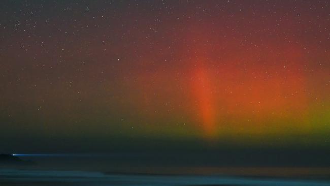 The southern lights were also viewed on the Mornington Peninsula. Gunnamatta Beach was a good vantage point. Picture: Earle Weston