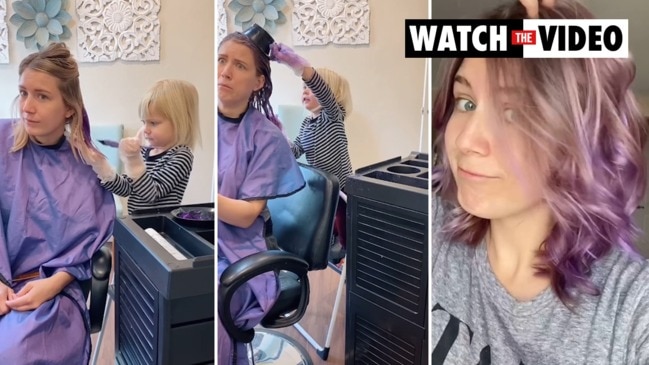 Mum let’s three-year-old dye her hair