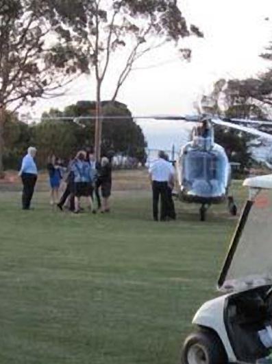 The helicopter with Bishop on board.