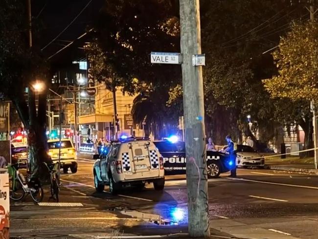 A teenager who allegedly attacked a man with a machete in an armed robbery in Melbourne’s southeast has been slapped with a string of charges.Police allege a 39-year-old man walking down Barkly Street in St Kilda was approached by a male and female about 9.15pm on Saturday, who allegedly demanded the man hand over his car keys.The male offender allegedly assaulted the 39-year-old with a machete before he and the female fled the scene empty-handed. Picture: 9News