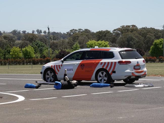 Transport for NSW's Future Mobility Testing and Research Centre in Cudal is fitted out with obstacles like dummy pedestrians. Picture: Transport for NSW