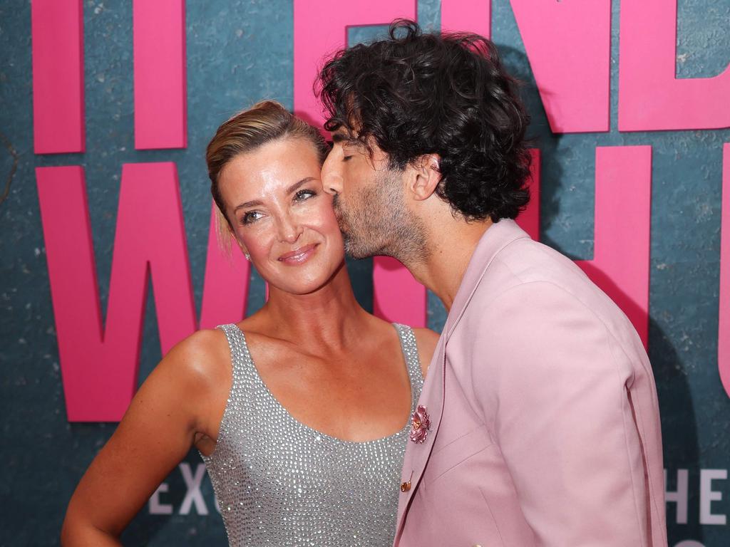 Justin Baldoni and his wife Emily Baldoni attend the New York premiere. Picture: Charly Triballeau/AFP