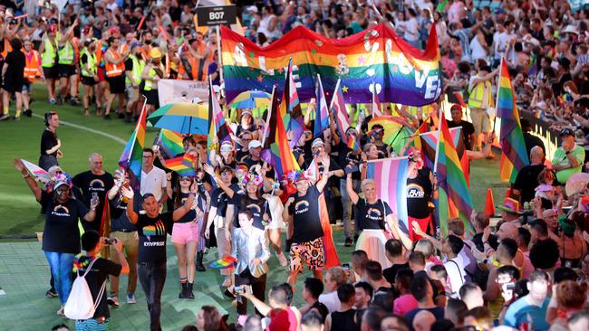 The City of Sydney float at the Sydney Gay and Lesbian Mardi Gras Parade in 2022. Picture: Damian Shaw