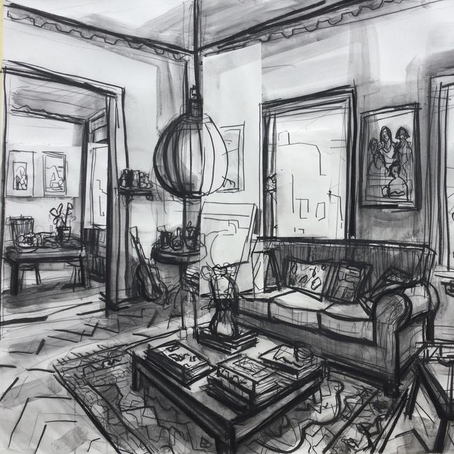 John Bokor, Drawing of an Interior