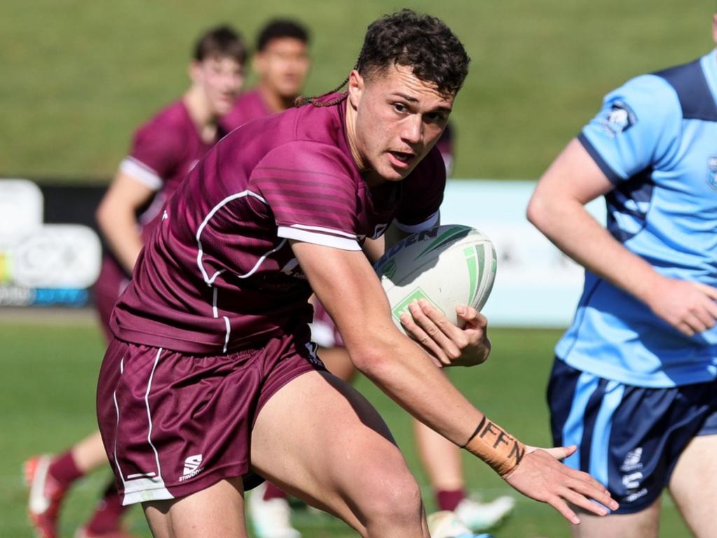 Queesnland fullback Mason Barber in action at the 2024 U18 ASSRL National Championships in Coffs Harbour. Picture: Darrell Nash/NashysPix