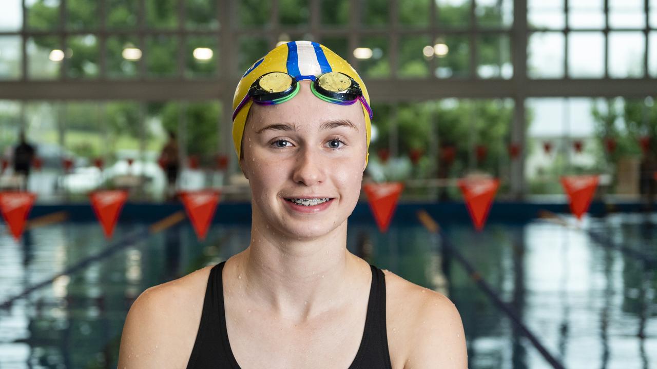 Sienna Deurloo of Toowoomba Grammar Swim Club, Tuesday, November 30, 2021. Picture: Kevin Farmer