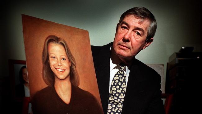 Tony Wood with image of teenage daughter Anna, who died in 1995 after taking ecstasy. He is pictured here in 1997.