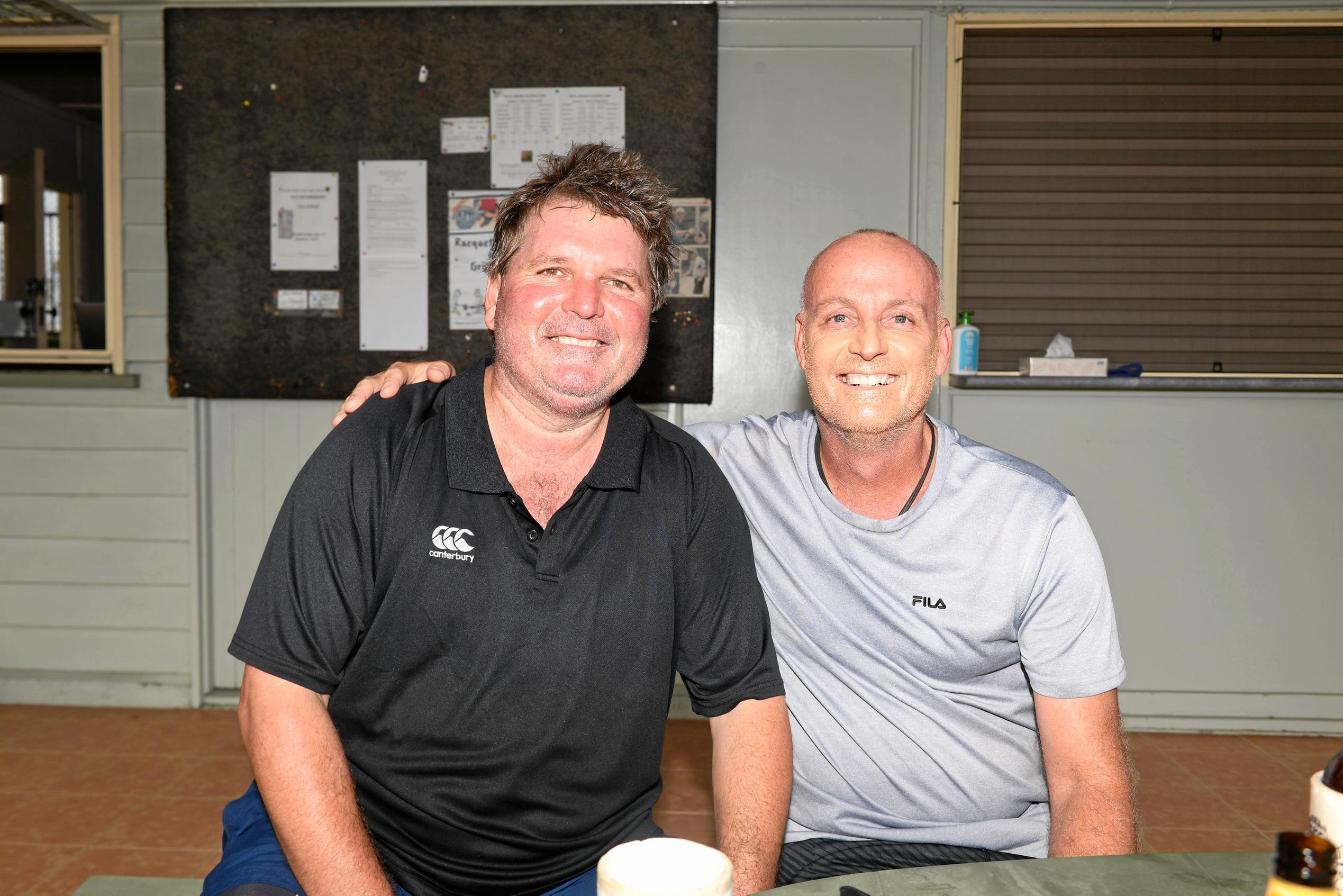 Gympie Tennis tournament - Peter Hegedus and Adam King. Picture: Troy Jegers