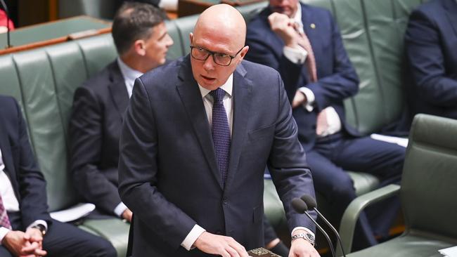 Labor has accused Peter Dutton of dog-whistling, xenophobia and, implicitly, racism. Picture: NewsWire/Martin Ollman