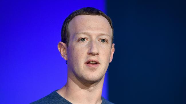 Facebook CEO Mark Zuckerberg. Picture: AFP