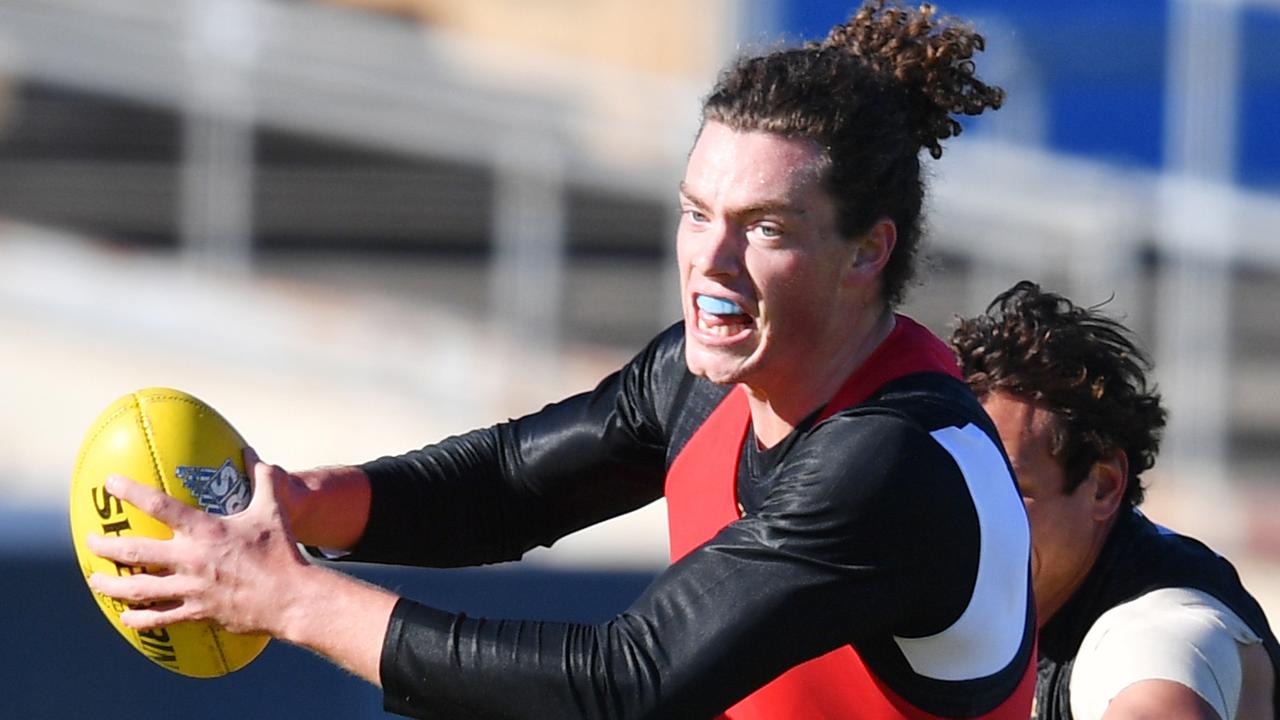 Wylie Buzza during a training session with Port Adelaide this year.